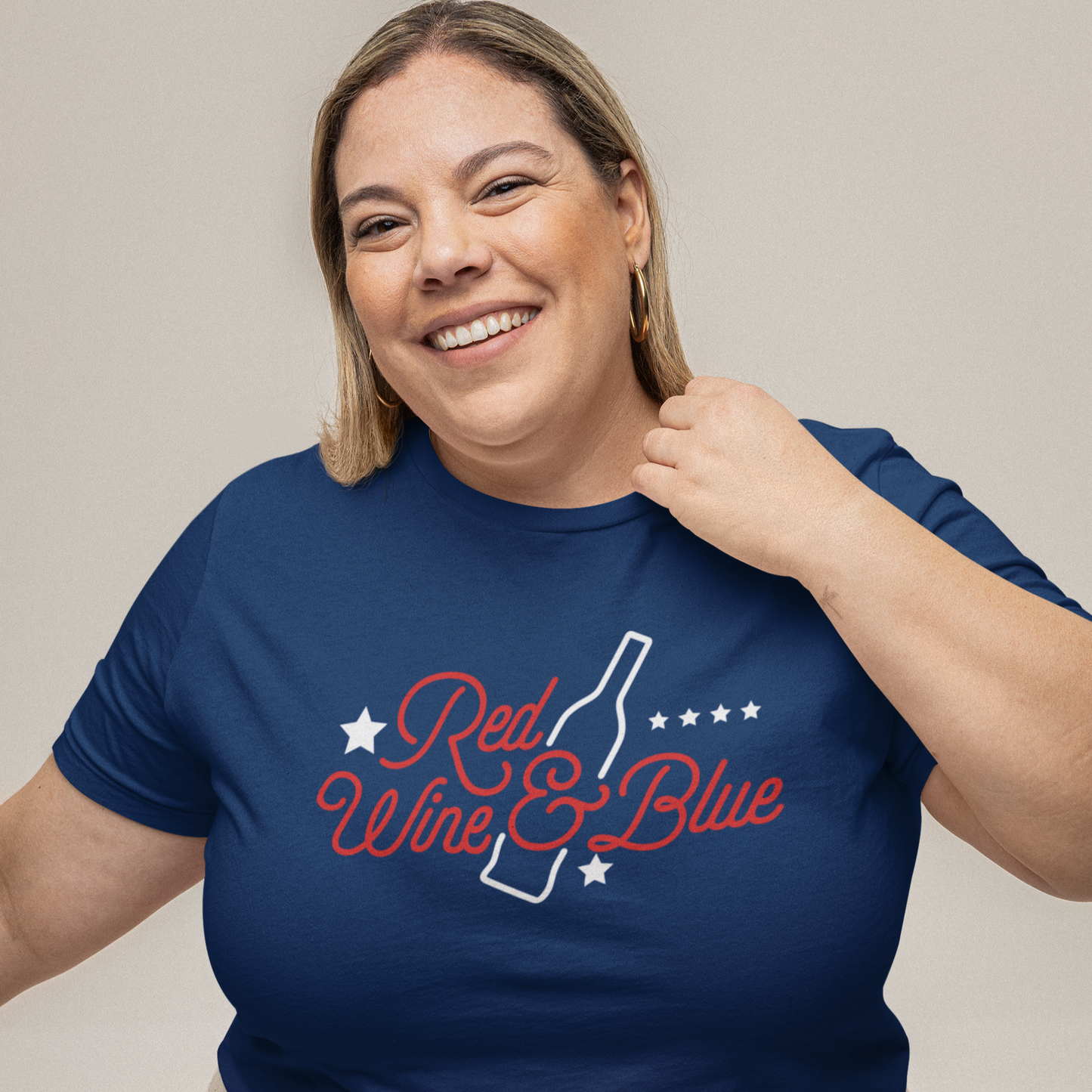 Red Wine and Blue Patriotic Logo T-Shirt
