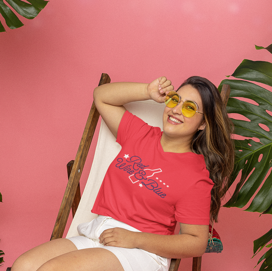 Red Wine and Blue Patriotic Logo T-Shirt