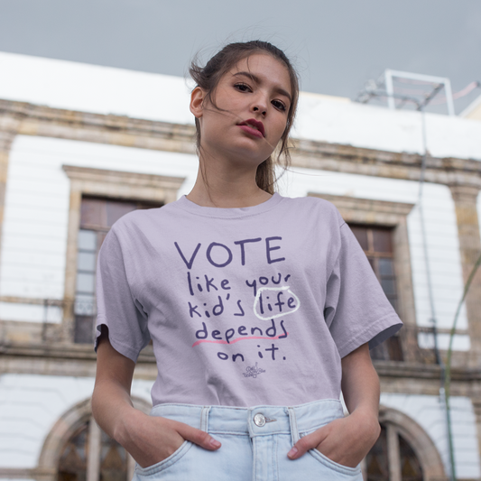 Vote Like Your Kid's Life Depends On It Boyfriend T-Shirt