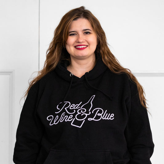 Red Wine and Blue Logo Hoodie
