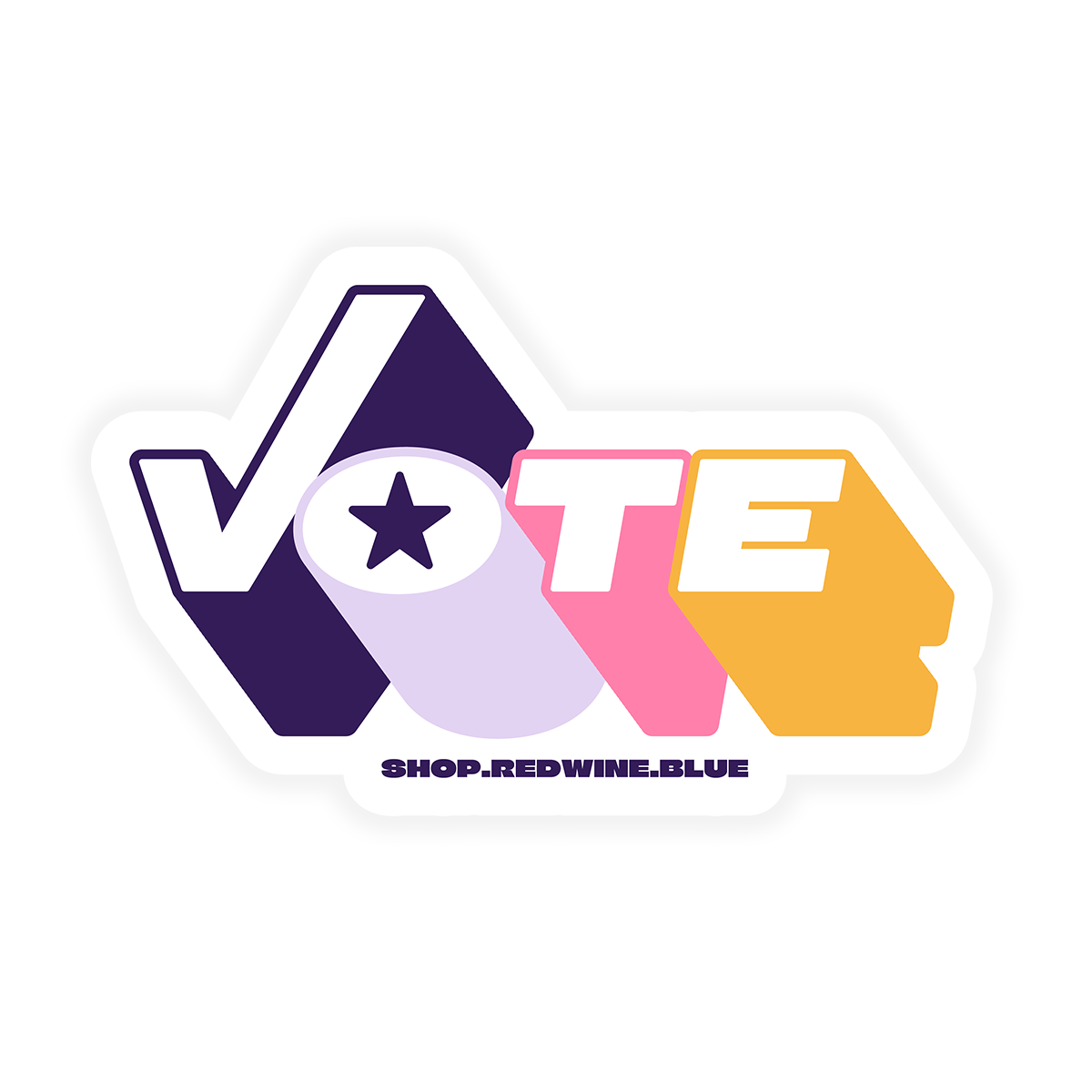 Vote Sticker – Red Wine and Blue Shop