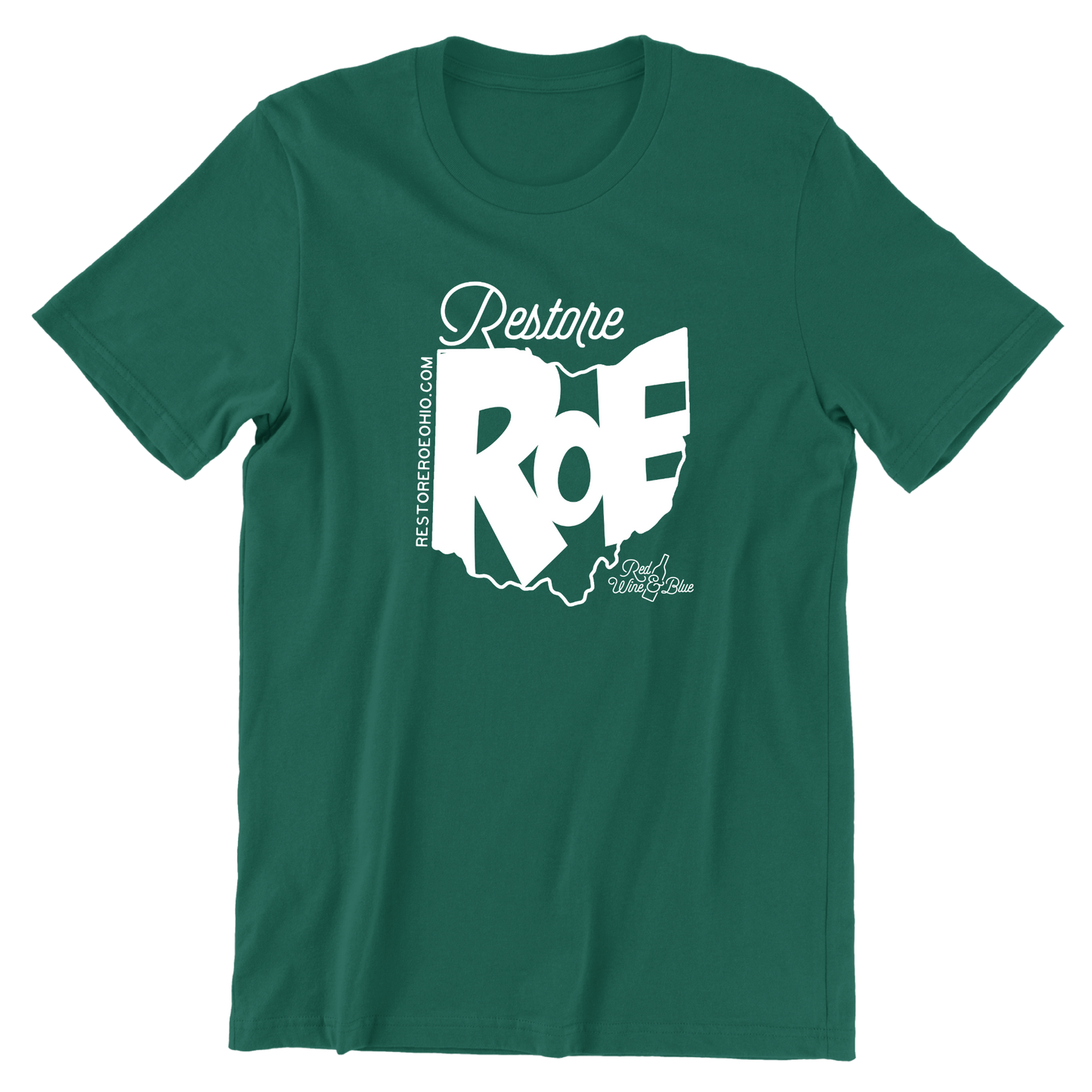 Restore Roe T-shirt – Red Wine and Blue